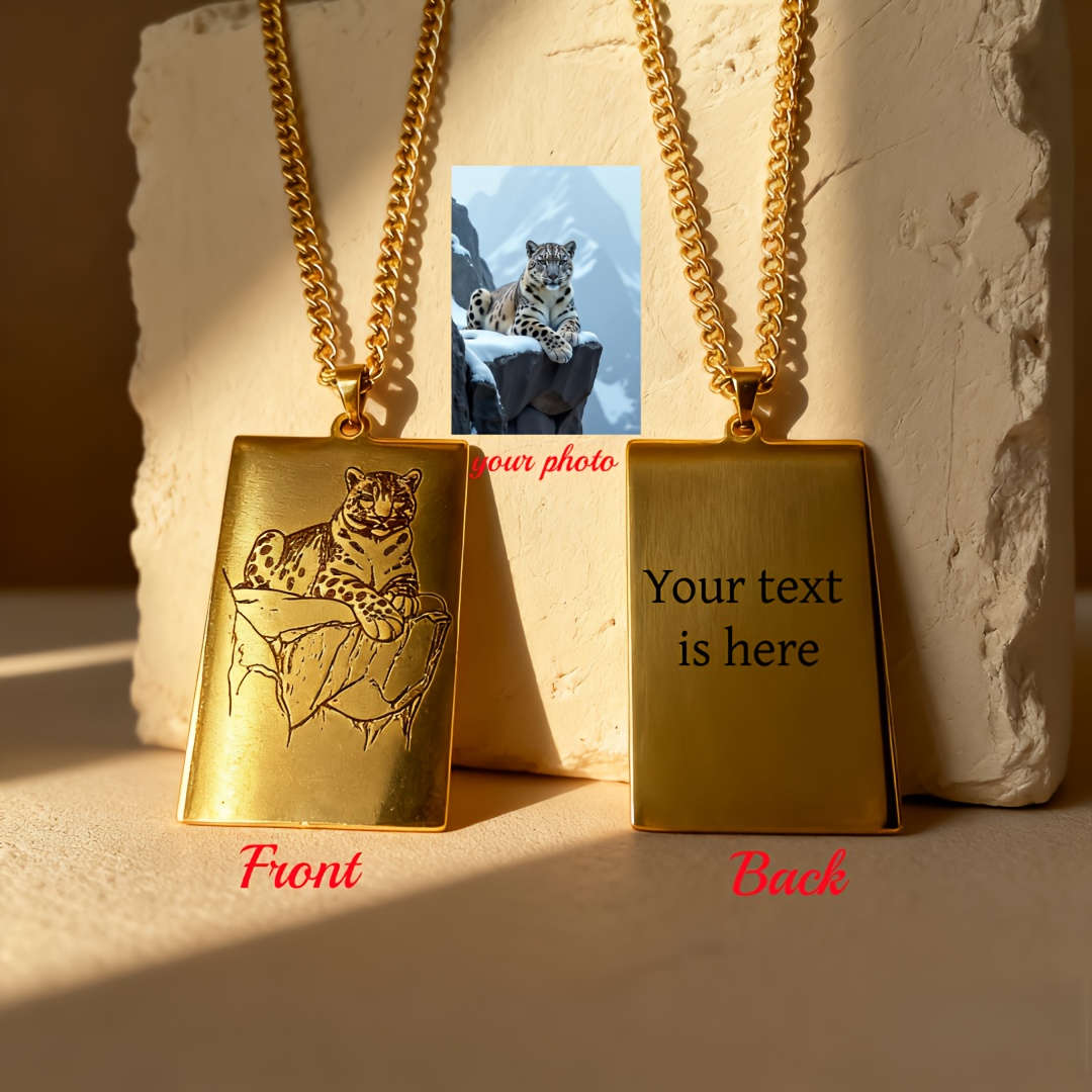 Personalized Custom Photo Engraved Necklace — Unique Gift